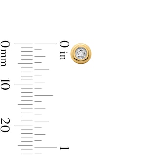10K Solid Gold Lab-Grown Diamond Accent Solitaire Bubble Studs