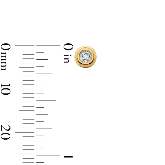 10K Solid Gold Lab-Grown Diamond Accent Solitaire Bubble Studs