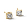 Thumbnail Image 1 of 10K Solid Gold 1/20 CT. T.W. Lab-Grown Diamond Cluster Square Studs