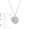 Solid Sterling Silver 1/20 CT. T.W. Lab-Grown Diamond Composite Heart Pendant - 18"