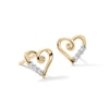 10K Solid Gold Lab-Grown Diamond Accent Open Loop Studs