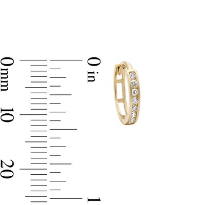 10K Solid Gold 1/6 CT. T.W. Lab-Grown Diamond Single-Row Huggie Hoops