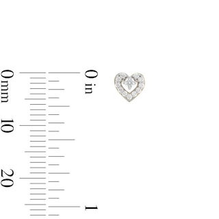 10K Solid Gold 1/6 CT. T.W. Lab-Grown Diamond Open Heart Studs