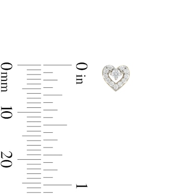10K Solid Gold 1/6 CT. T.W. Lab-Grown Diamond Open Heart Studs