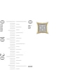 10K Solid Gold 1/20 CT. T.W. Lab-Grown Diamond Concave Square Studs