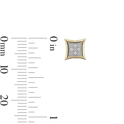 10K Solid Gold 1/20 CT. T.W. Lab-Grown Diamond Concave Square Studs