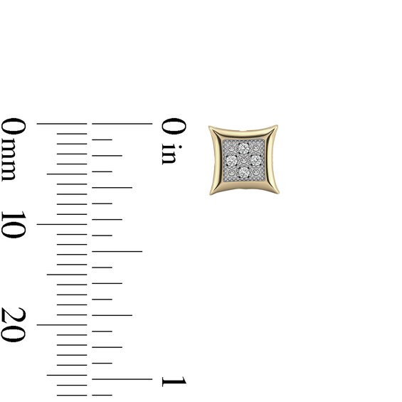 10K Solid Gold 1/20 CT. T.W. Lab-Grown Diamond Concave Square Studs