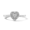 Sterling Silver 1/20 CT. T.W. Lab-Grown Diamond Heart Halo Ring - Size 7