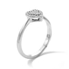 Sterling Silver 1/20 CT. T.W. Lab-Grown Diamond Heart Halo Ring - Size 7