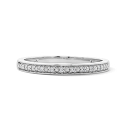 Sterling Silver 1/20 CT. T.W. Lab-Grown Diamond Anniversary Band - Size 7