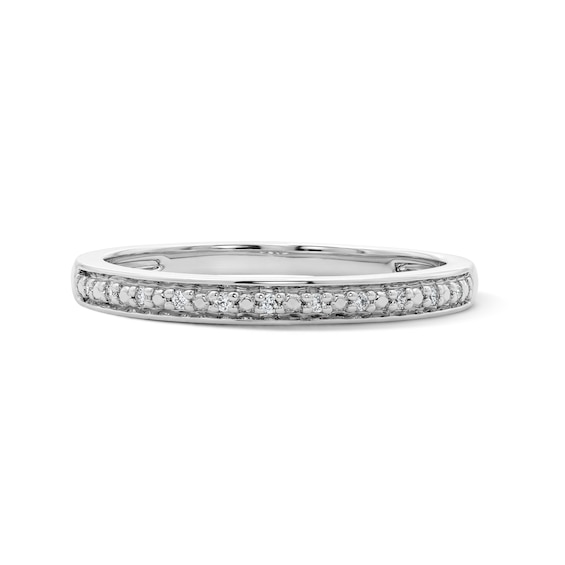 Sterling Silver 1/20 CT. T.W. Lab-Grown Diamond Anniversary Band - Size 7