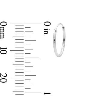 13mm Sterling Silver Hollow Continuous Hoops