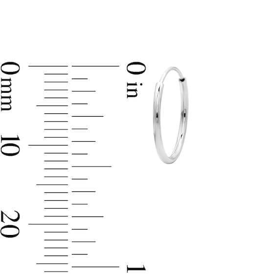 13mm Sterling Silver Hollow Continuous Hoops