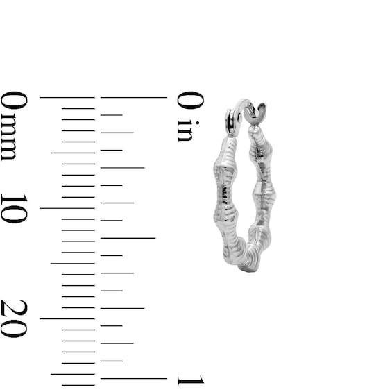 15.3mm Sterling Silver Hollow Bamboo Hoops