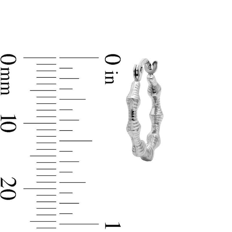 Main Image 2 of 15.3mm Sterling Silver Hollow Bamboo Hoops