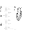 Thumbnail Image 2 of 16mm Sterling Silver Diamond-Cut Hollow Swirl Hoops