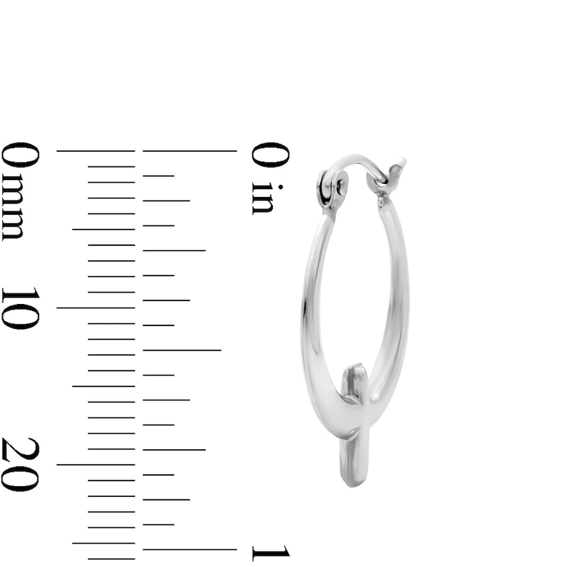 Main Image 2 of 17mm Sterling Silver Hollow Cross Hoops