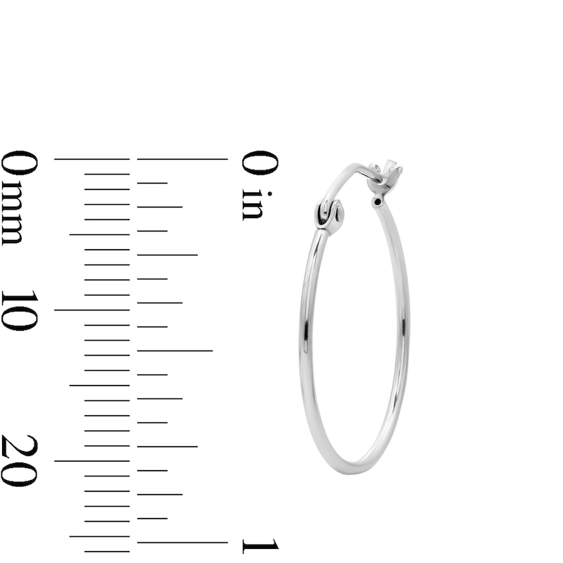 Main Image 2 of 20mm Sterling Silver Hollow Tube Hoops