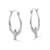 Thumbnail Image 1 of 17mm Sterling Silver Satin Finish Hollow Cross Hoops