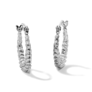 11.5mm Sterling Silver Hollow Braid Hoops