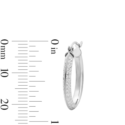 Hollow Sterling Silver Diamond-Cut Knife Edge Oval Hoops