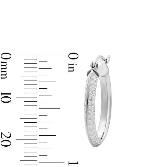 Hollow Sterling Silver Diamond-Cut Knife Edge Oval Hoops