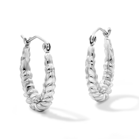 Hollow Sterling Silver 16.5mm Braid Hoops