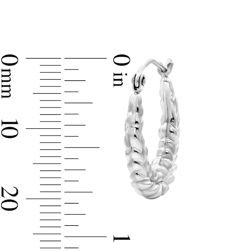 Main Image 2 of 16.5mm Sterling Silver Hollow Braid Hoops