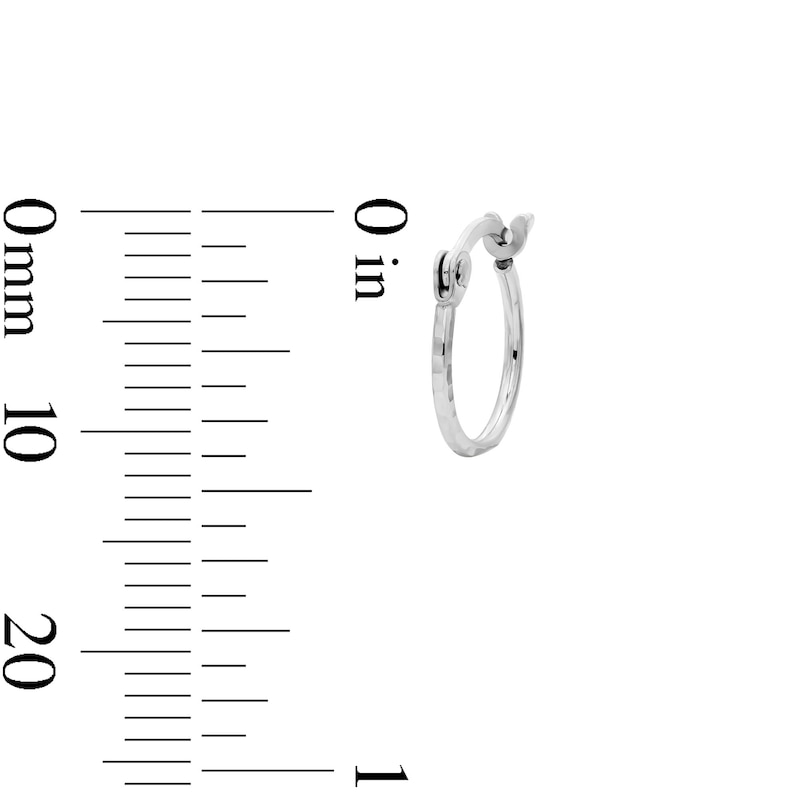 Main Image 2 of 10mm Sterling Silver Diamond-Cut Hollow Hoops