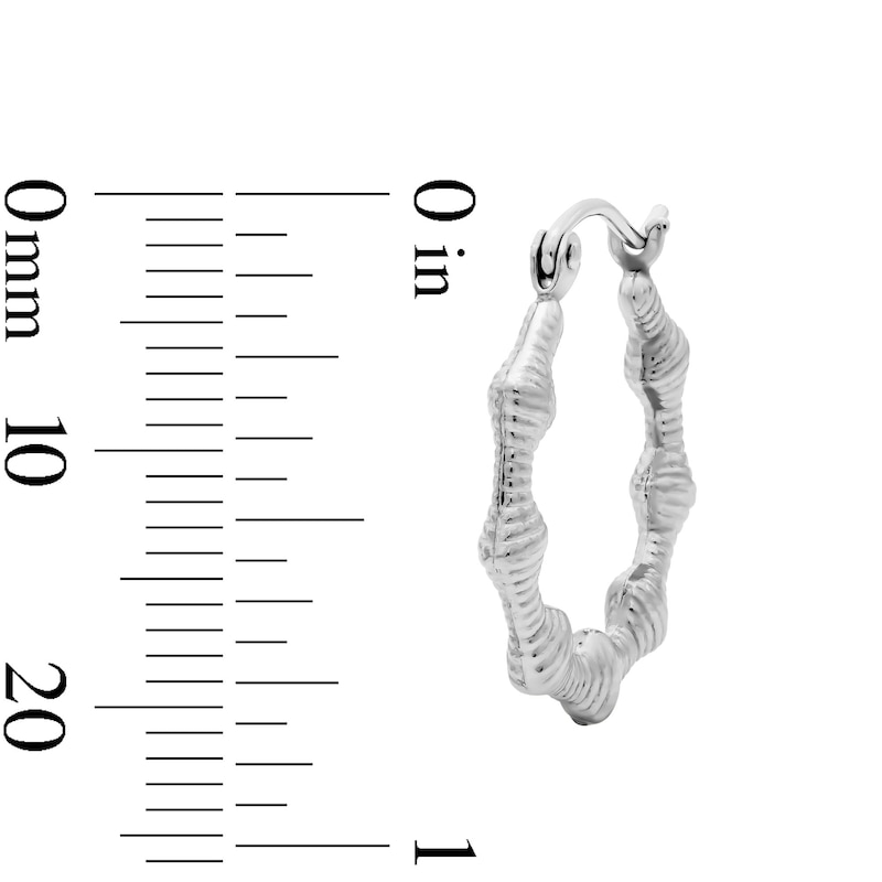 Main Image 2 of 19mm Sterling Silver Hollow Bamboo Hoops