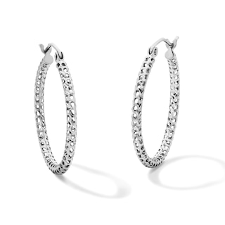 Hollow Sterling Silver 25mm Mesh Tube Hoops