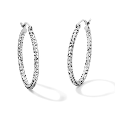 Hollow Sterling Silver 25mm Mesh Tube Hoops