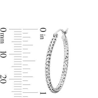 Hollow Sterling Silver 25mm Mesh Tube Hoops