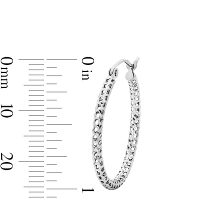 Hollow Sterling Silver 25mm Mesh Tube Hoops