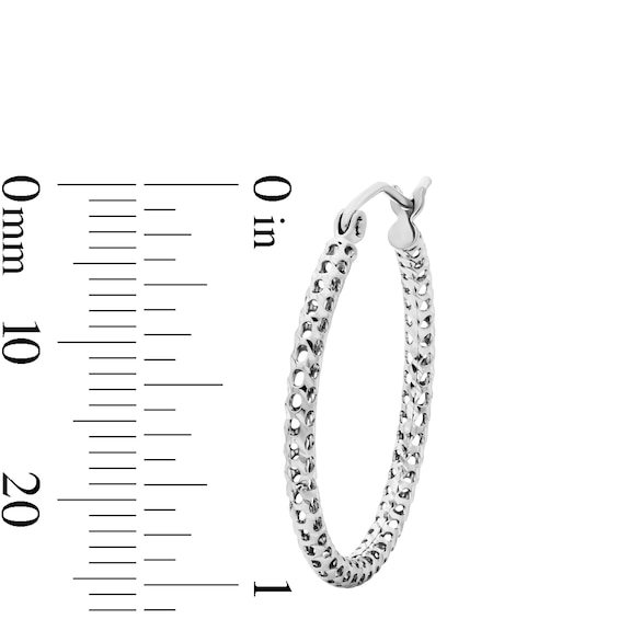 Hollow Sterling Silver 25mm Mesh Tube Hoops