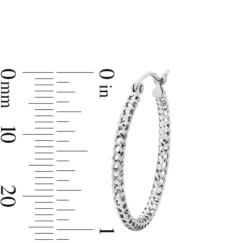 Main Image 2 of Hollow Sterling Silver 25mm Mesh Tube Hoops