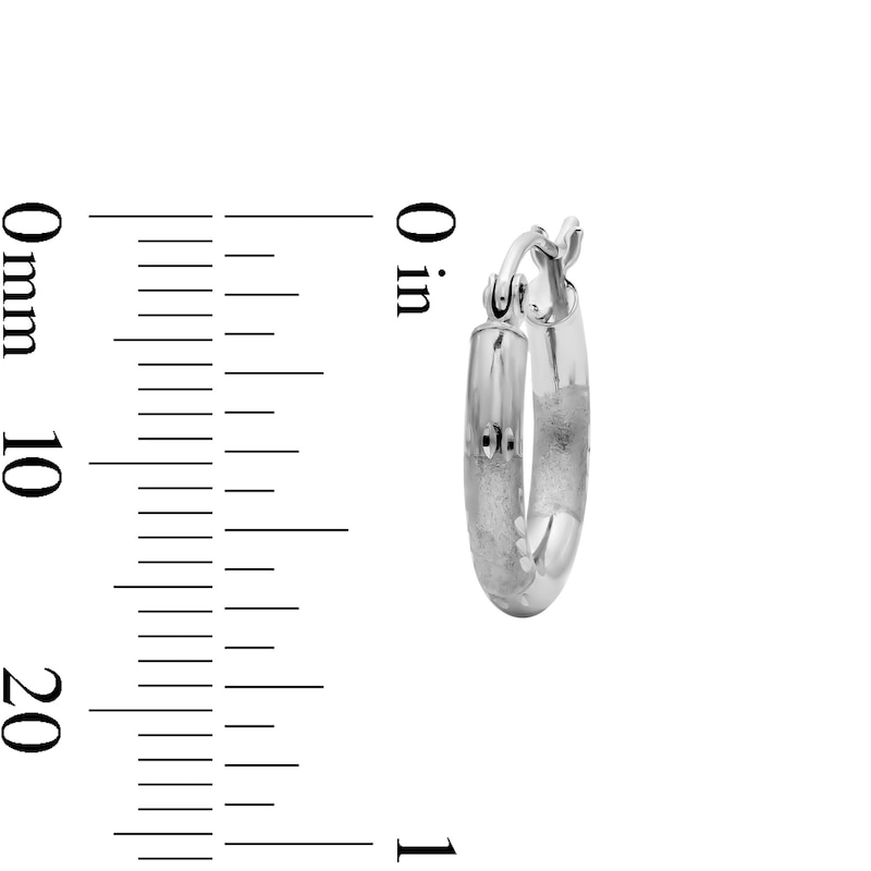 Main Image 2 of 15mm Sterling Silver Satin-Finish Hollow Tube Hoops