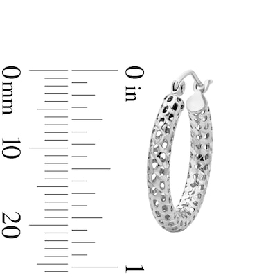 Hollow Sterling Silver 20mm Mesh Tube Hoops
