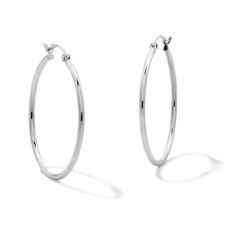 Hollow Sterling Silver 30mm Tube Hoops