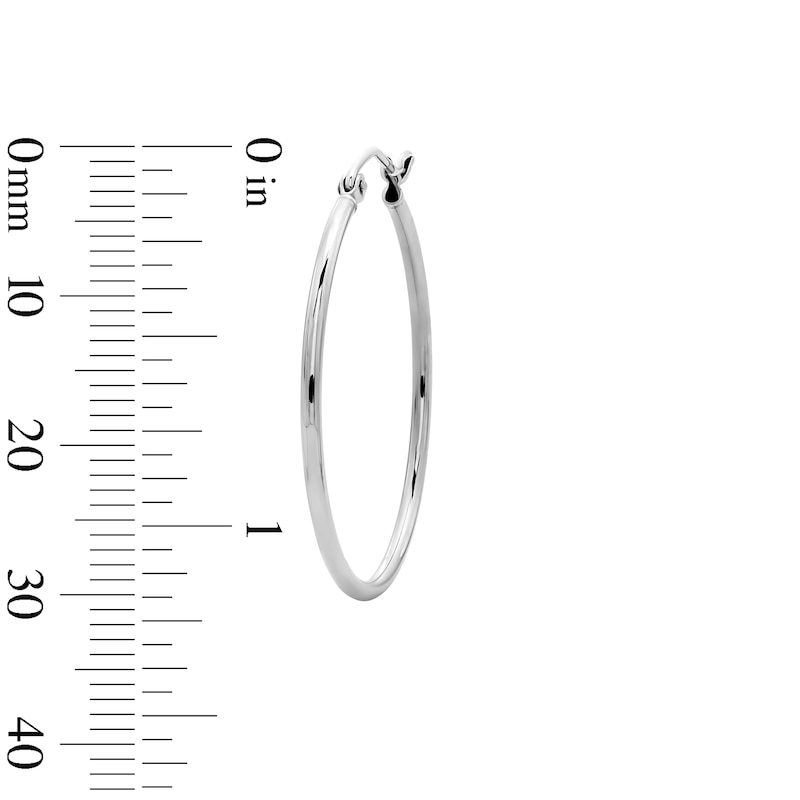 Main Image 2 of 30mm Sterling Silver Hollow Tube Hoops