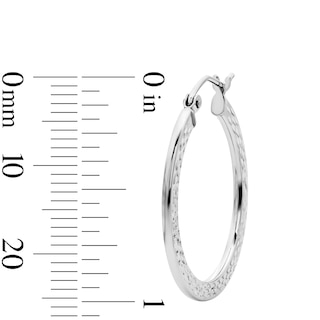 Hollow Sterling Silver 15mm Flat Tube HoopsHollow Sterling Silver 25mm Diamond-Cut Hoops