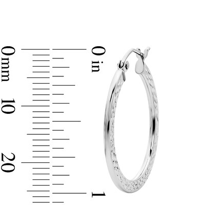 Hollow Sterling Silver 15mm Flat Tube HoopsHollow Sterling Silver 25mm Diamond-Cut Hoops