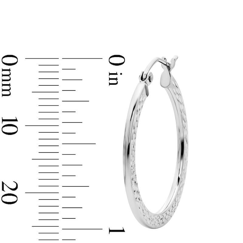 Main Image 2 of 25mm Sterling Silver Diamond-Cut Hollow Hoops