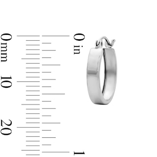 Hollow Sterling Silver 15mm Flat Tube Hoops