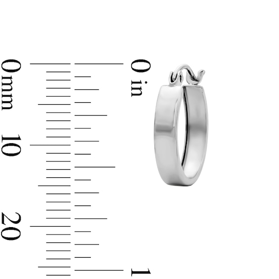 Hollow Sterling Silver 15mm Flat Tube Hoops