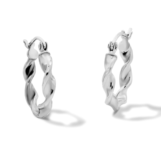 Hollow Sterling Silver 15mm Twist Hoops