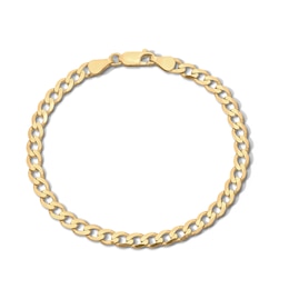 14K Gold Plated Flat Curb Chain Bracelet - 7.5"
