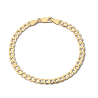 14K Gold Plated Flat Curb Chain Bracelet