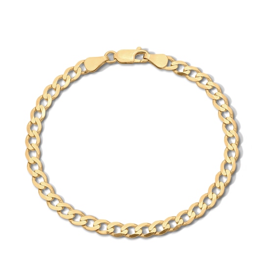 14K Gold Plated Flat Curb Chain Bracelet