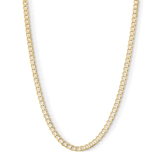 14K Gold Plated 4.6mm Flat Curb Chain - 20"